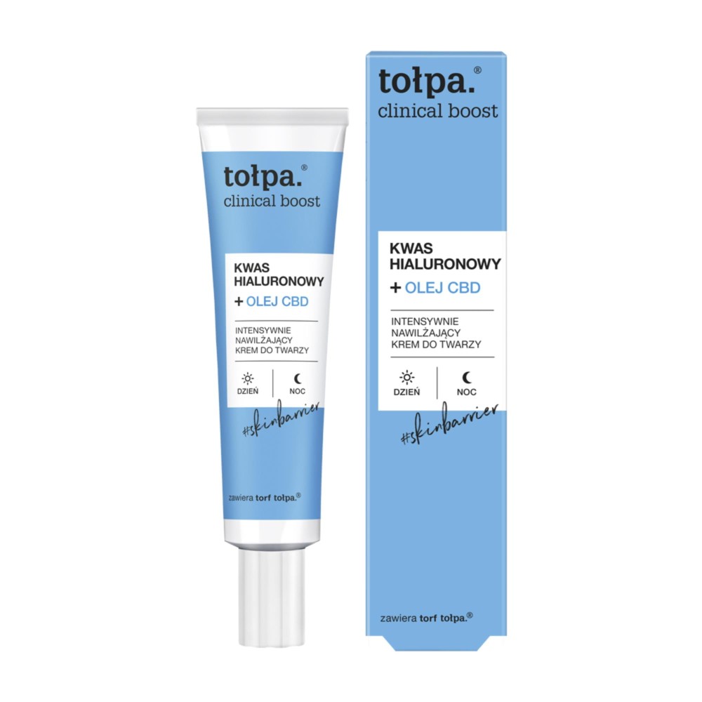 403864 TOŁPA CLINICAL BOOST KWAS HIALURONOWY+OLEJ CBD KREM DO TWARZY 40ML INTENSYWNIE NAWILŻAJĄCY 5903900965576