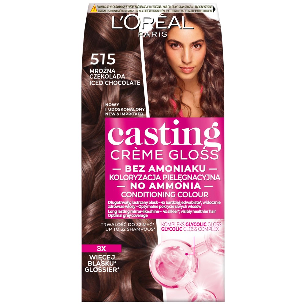35217 LOREAL CASTING CREME GLOSS FARBA KOLORYZUJĄCA  515 MROŹNA CZEKOLADA 3600521125625