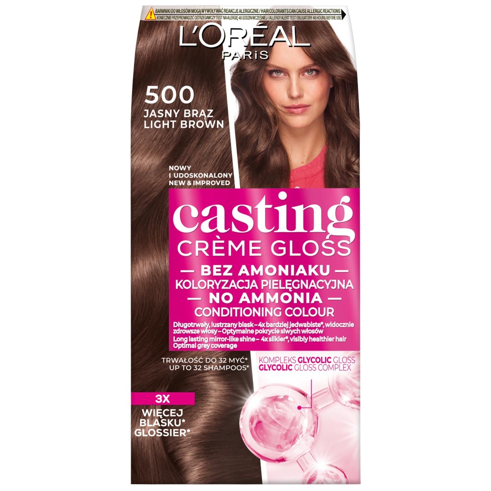 25419 LOREAL CASTING CREME GLOSS FARBA KOLORYZUJĄCA  500 JASNY BRĄZ 3600521125618