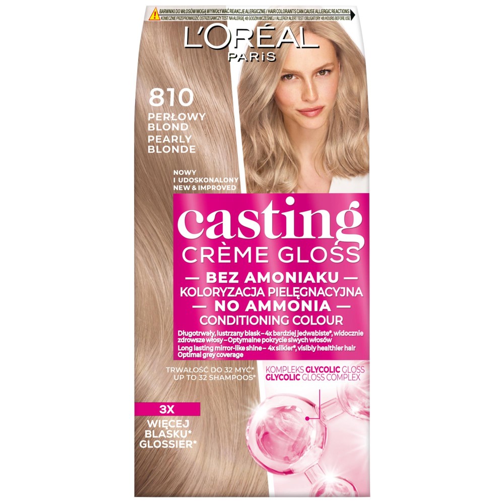 408767 CASTING FARBA KOL CREME GLOSS 810 PERŁOWY BLOND/PEARLY BLONDE 3600524205751