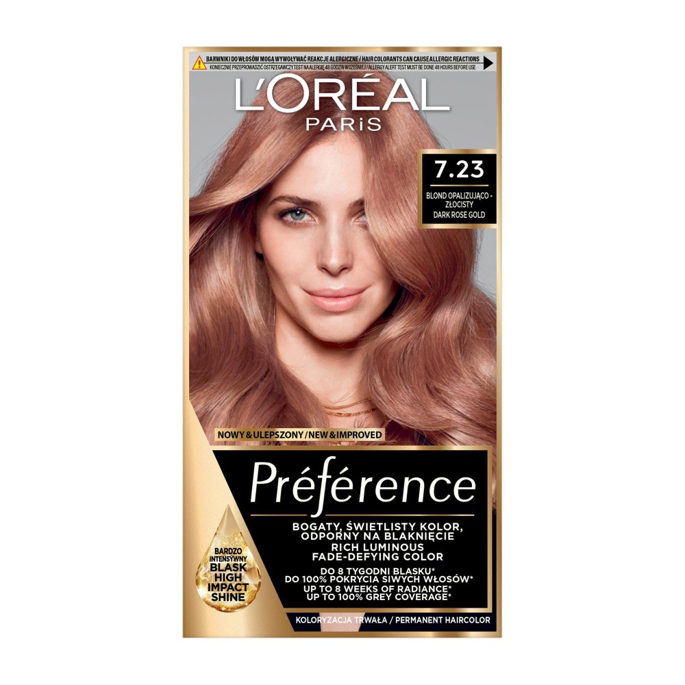 224458 Loreal PREFERENCE FARBA KOLORYZUJĄCA 7.23 RICH ROSE 3600523577644