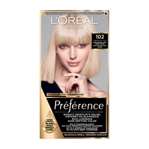 LOREAL FERIA-PREFERENCE FARBA KOLORYZUJĄCA 102 BARDZO JASNY PERŁOWY BLOND