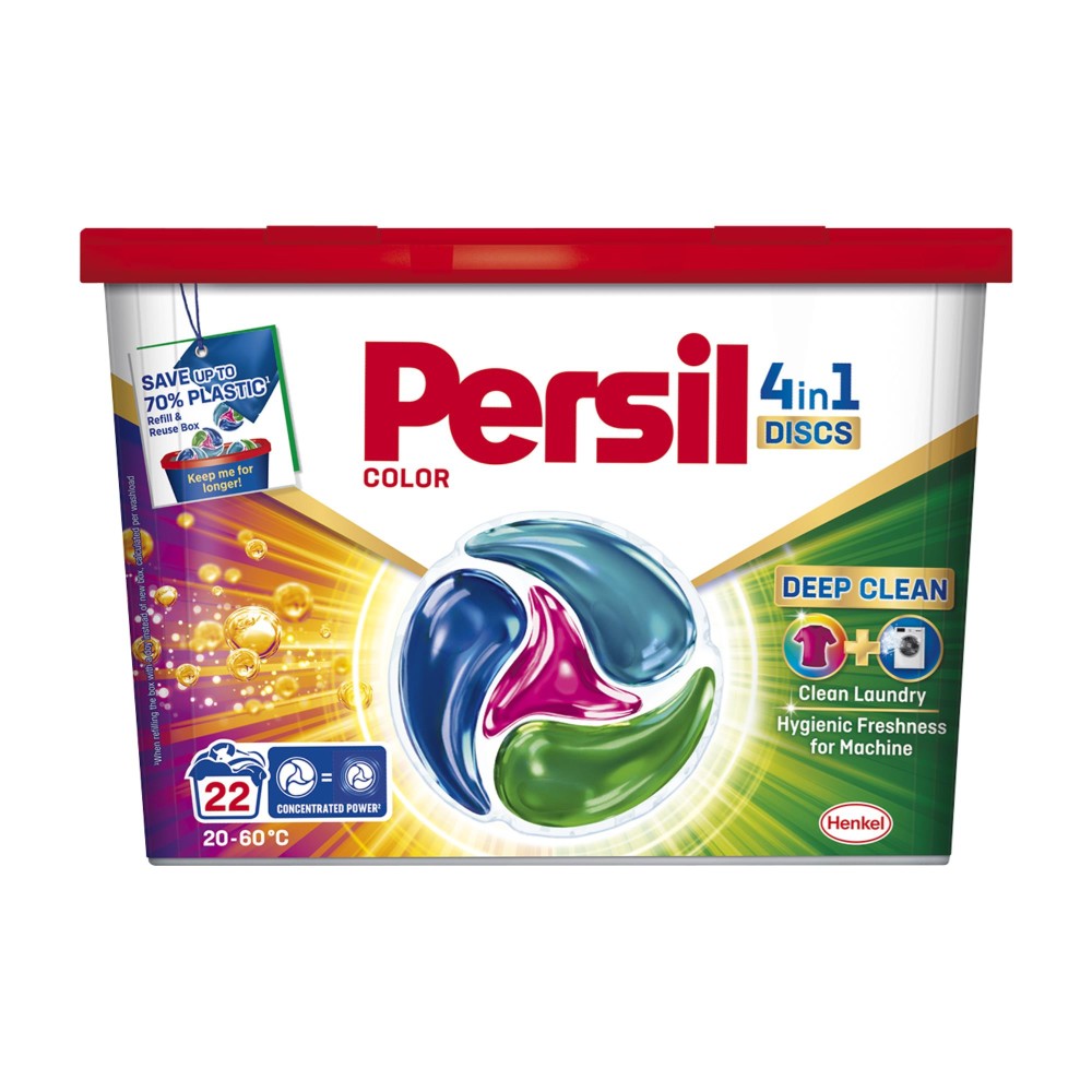 409109 PERSIL KAPSUŁKI DO PRANIA DISCS 4W1 BOX 22 SZT. KOLOR 9000101829099