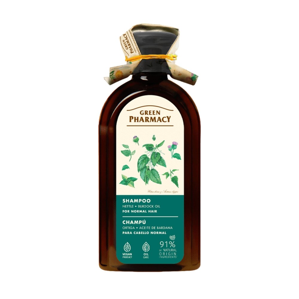 408830 GREEN PHARMACY SZAMPON DO WŁOSÓW 350ML POKRZYWA I OLEJ ŁOPIANOWY NORMALNE 4823015904967