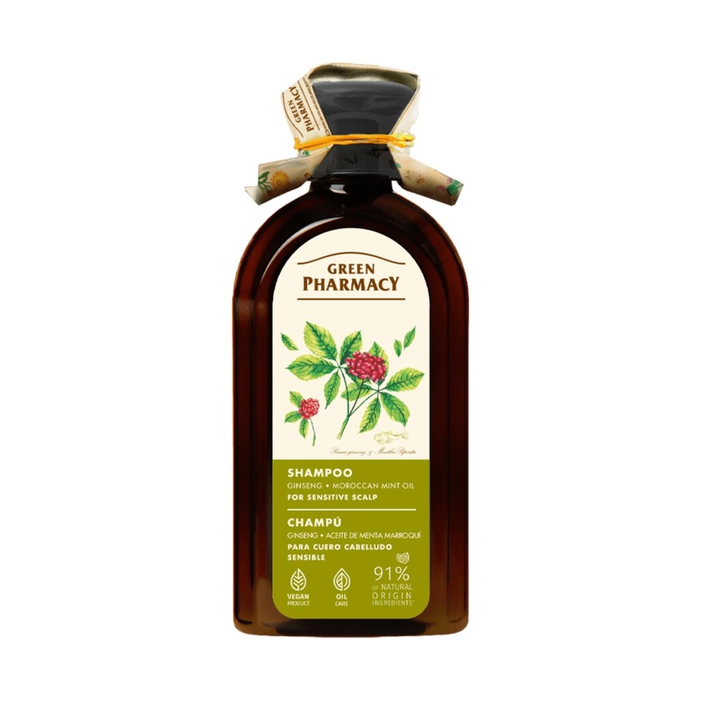 408831 GREEN PHARMACY SZAMPON DO WŁOSÓW 350ML ŻEŃ-SZEŃ I MAROKAŃSKI OLEJ MIĘTOWY WRAŻLIWA SKÓRA GŁOWY 4823015945823