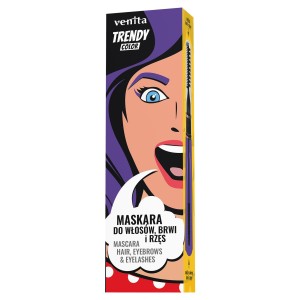413107 VENITA TRENDY MASKARA DO WŁOSÓW BRWI I  RZĘS 40 FIOLETOWY 5902101522359