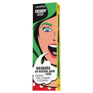 413104 VENITA TRENDY MASKARA DO WŁOSÓW BRWI I  RZĘS 37 SZMARAGDOWA ZIELEŃ 5902101522335