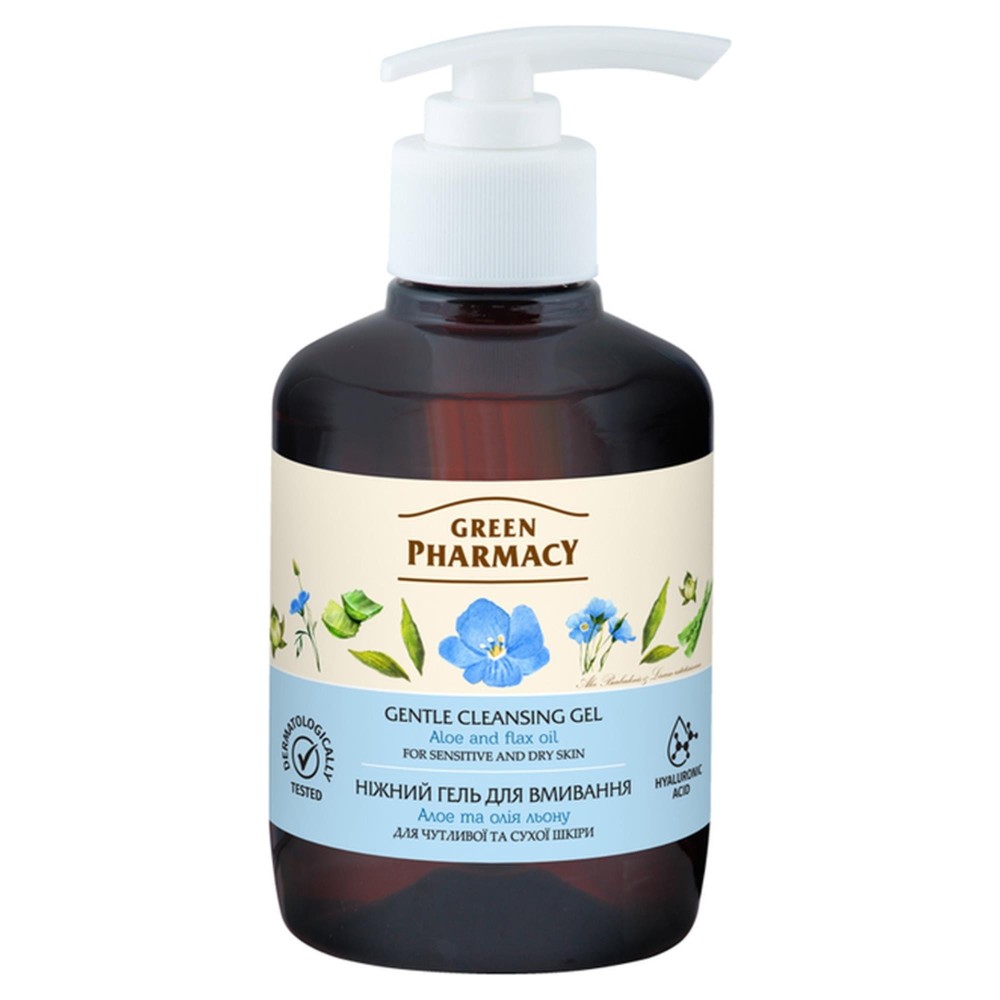 410318 GREEN PHARMACY ŻEL DO MYCIA TWARZY 270ML ALOES I OLEJ LNIANY 4823015907821