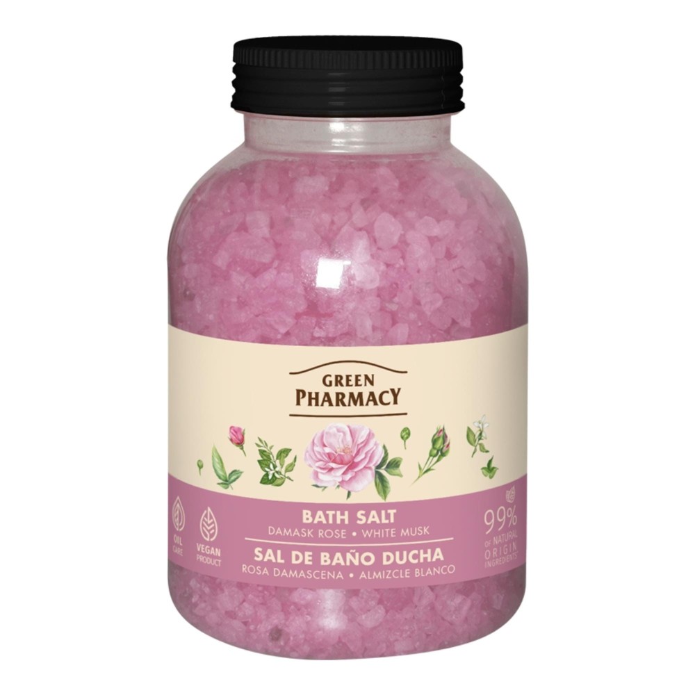 400061 GREEN PHARMACY SÓL DO KĄPIELI 1KG DAMASK ROSE&WHITE MUSK/RÓŻA DAMASCEŃSKA&BIAŁE PIŻMO 4823015945434