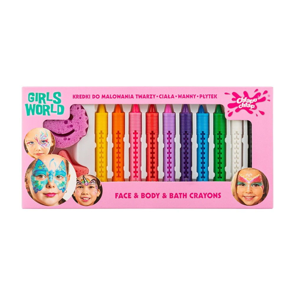 413904 CHLAPU CHLAP KREDKI DO MALOWANIA TWARZY,CIAŁA,WANNY,PŁYTEK GIRLS WORLD 5901571014647