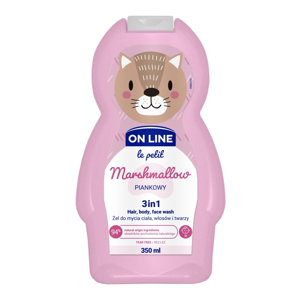 252981 ON LINE LE PETIT ŻEL DO MYCIA CIAŁA,WŁOSÓW I TWARZY 350ML PIANKOWY MARSHMALLOW 5903116742701