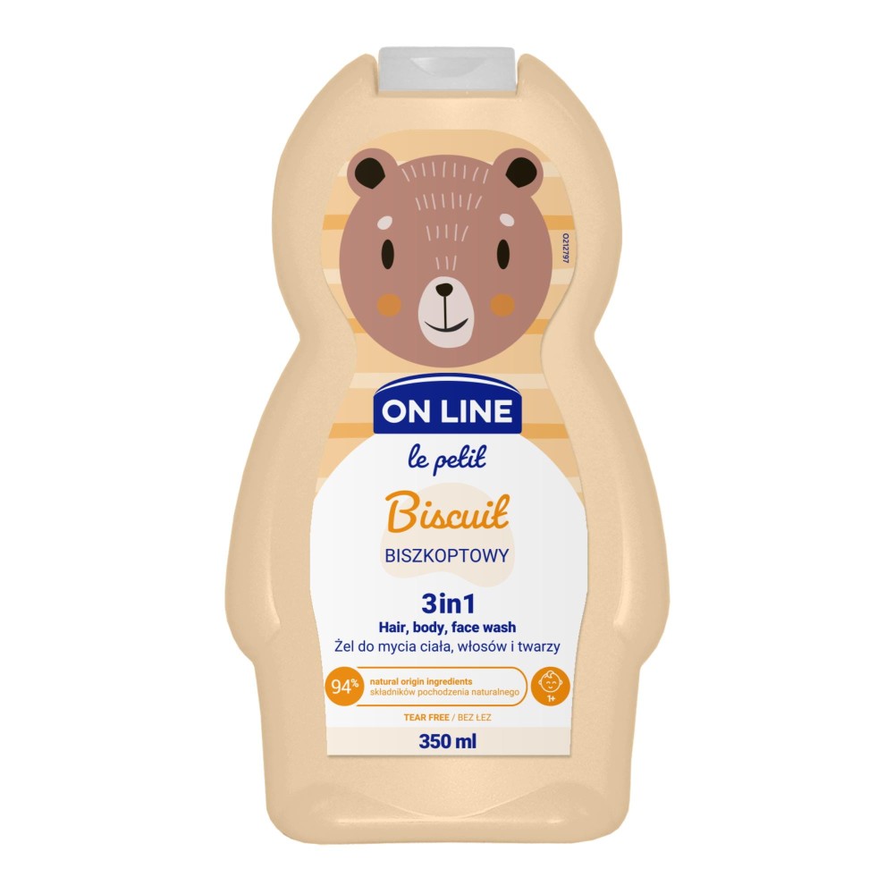 252980 ON LINE LE PETIT ŻEL DO MYCIA CIAŁA,WŁOSÓW I TWARZY 350ML BISZKOPTOWY BISCUIT 5903116742688