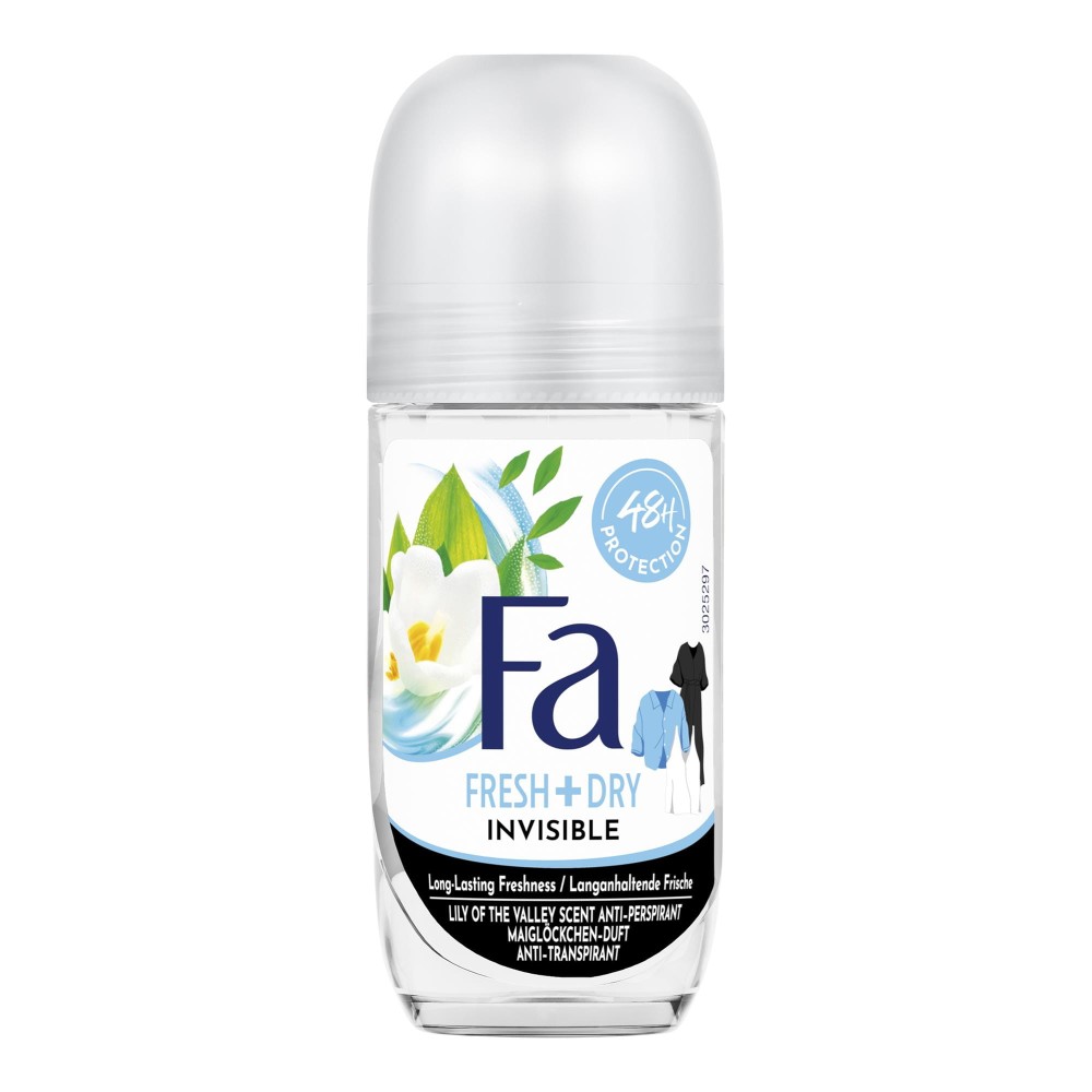 245694 FA DEZODORANT WOMEN ROLL-ON 50ML INVISIBLE FRESH LILY OF THE VALLEY 9000101251401