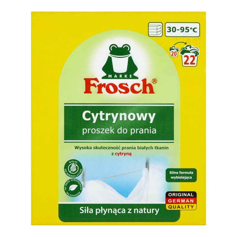 418676 FROSCH PROSZEK DO PRANIA 22P 1.45KG BIAŁE CYTRYNA 4001499960260
