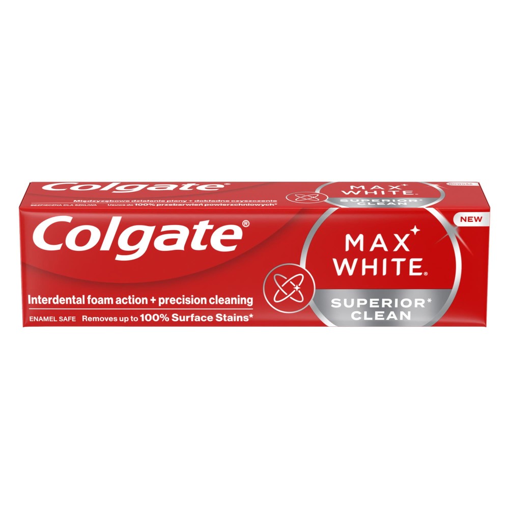 410107 COLGATE PASTA DO ZĘBÓW  75ML MAX WHITE SUPERIOR CLEAN 8718951708686