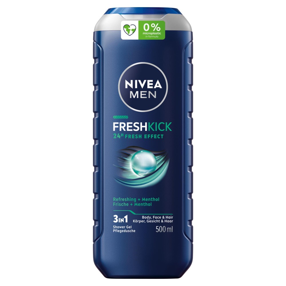 261882 NIVEA ŻEL POD PRYSZNIC MEN 500ML 3W1 FRESH KICK REFRESHING+MENTHOL 9005800286563