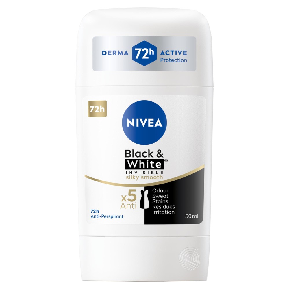 280673 NIVEA DEZODORANT WOMEN STICK 50ML 48H BLACK&WHITE INVISIBLE SILKY SMOOTH 42429692