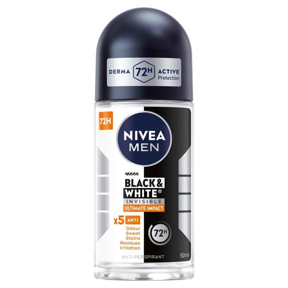 249445 NIVEA DEZODORANT MEN ROLL-ON 50ML BLACK&WHITE INVISIBLE ULTIMATE IMPACT 42397656