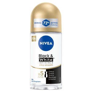 NIVEA DEZODORANT WOMEN ROLL-ON 50ML BLACK&WHITE INVISIBLE SILKY SMOOTH