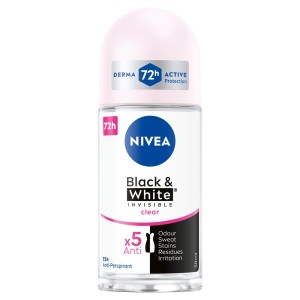 NIVEA DEZODORANT WOMEN ROLL-ON 50ML BLACK&WHITE INVISIBLE CLEAR