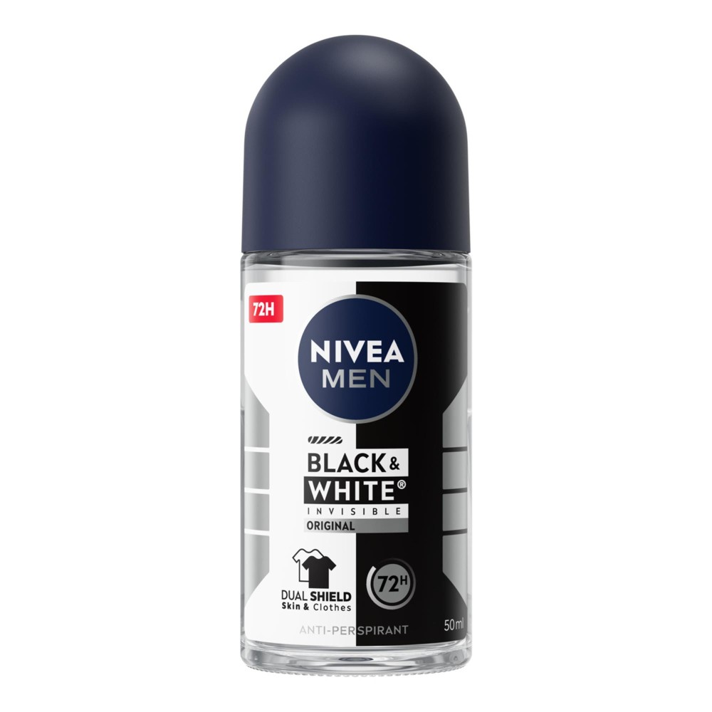182055 NIVEA DEZODORANT MEN ROLL-ON 50ML BLACK&WHITE INVISIBLE ORIGINAL 42246954