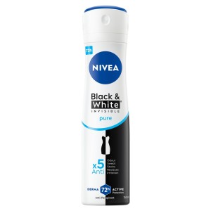NIVEA DEZODORANT WOMEN SPRAY 150ML BLACK&WHITE INVISIBLE PURE
