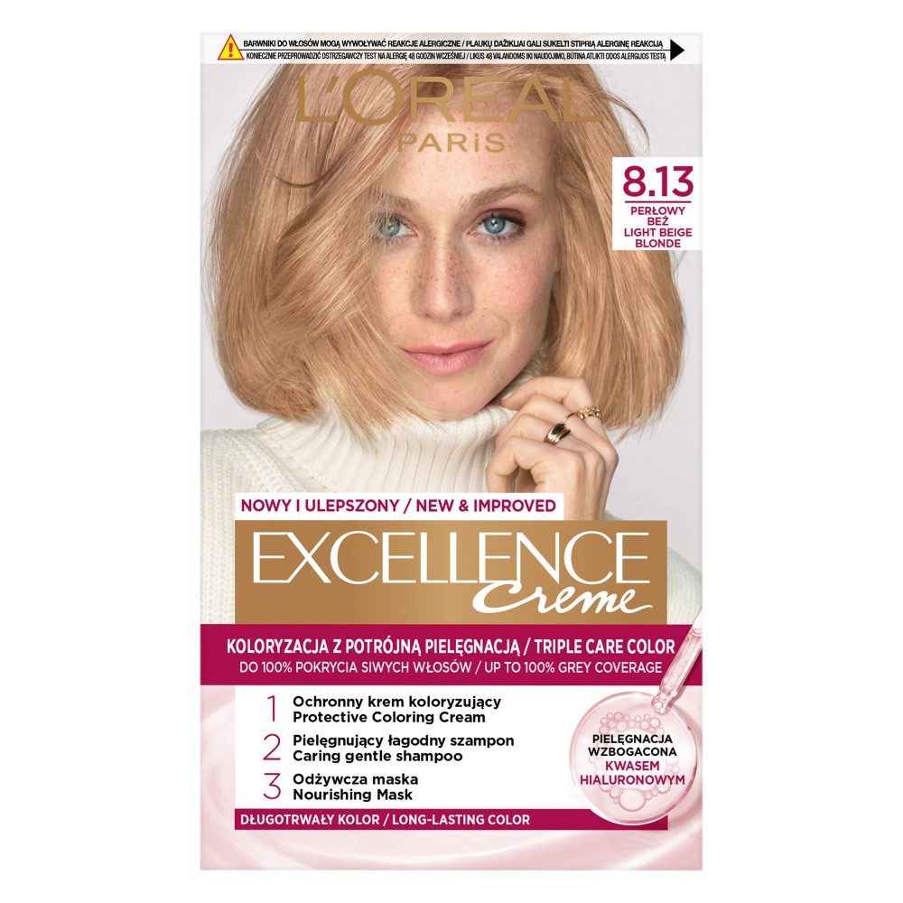 31024 LOREAL EXCELLENCE FARBA KOLORYZUJĄCA   8.13 PERŁOWY BEŻ 3600521374504