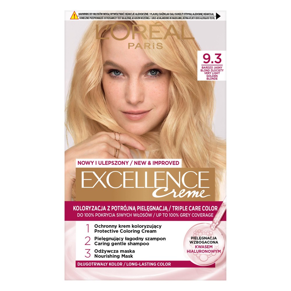15664 LOREAL EXCELLENCE FARBA KOLORYZUJĄCA   9.3  BARDZO JASNY ZŁOTY BLOND 3600010022619