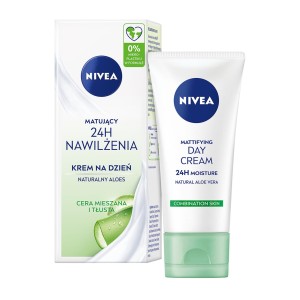 406866 NIVEA 24H NAWILŻENIA KREM DO TWARZY 50ML DZIEŃ MATUJĄCY MIESZANA,TŁUSTA 4005808572663