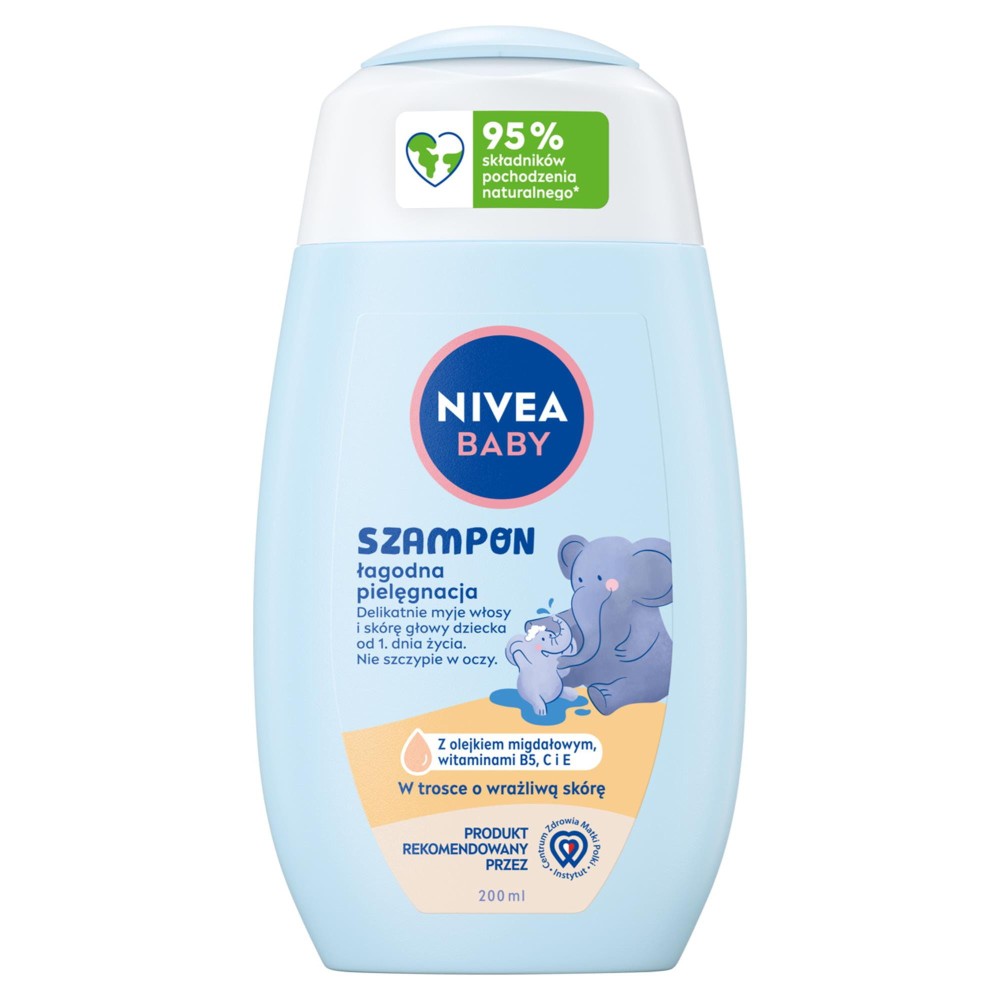 296545 NIVEA BABY SZAMPON DO WŁOSÓW 200ML ŁAGODNA PIELĘGNACJA 5900017090252