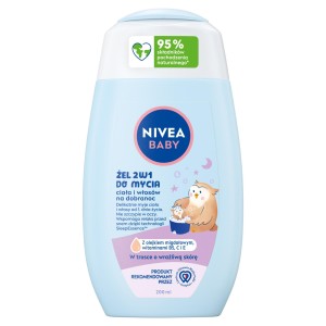 NIVEA BABY ŻEL DO MYCIA CIAŁA I WŁOSÓW 200ML 2W1 NA DOBRANOC