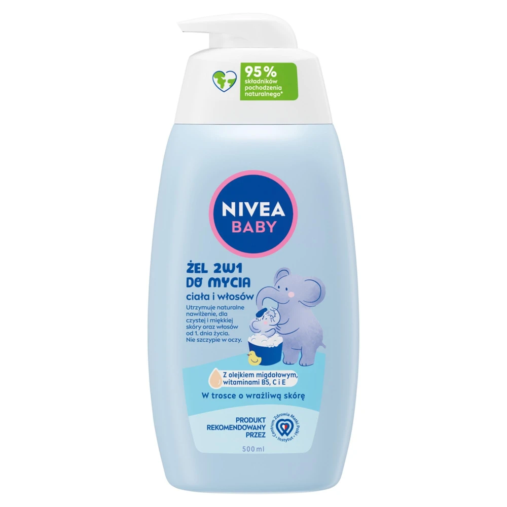 296538 NIVEA BABY ŻEL DO MYCIA CIAŁA I WŁOSÓW 500ML 2W1 5900017090283