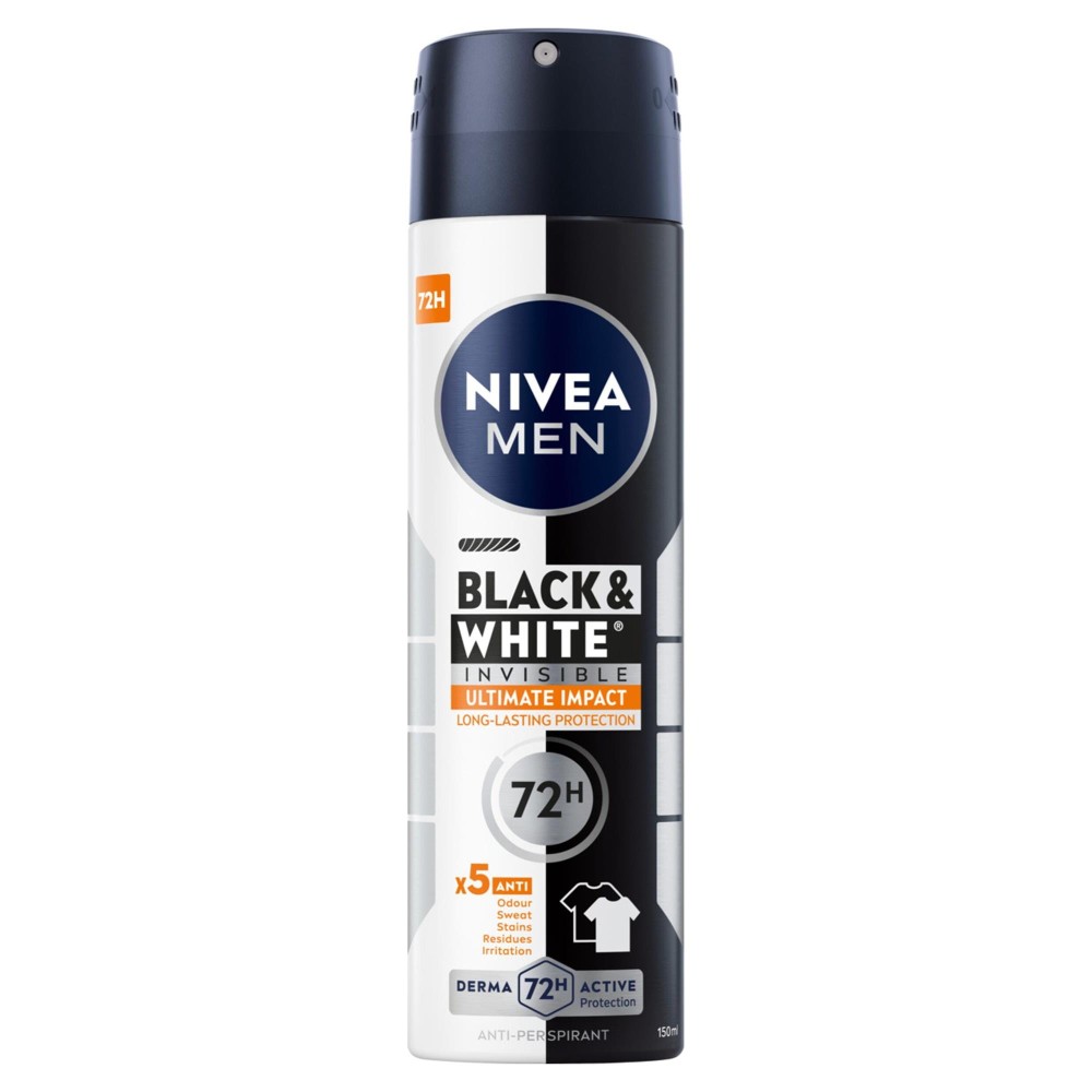 249444 NIVEA DEZODORANT MEN SPRAY 150ML BLACK&WHITE INVISIBLE ULTIMATE IMPACT 5900017074306