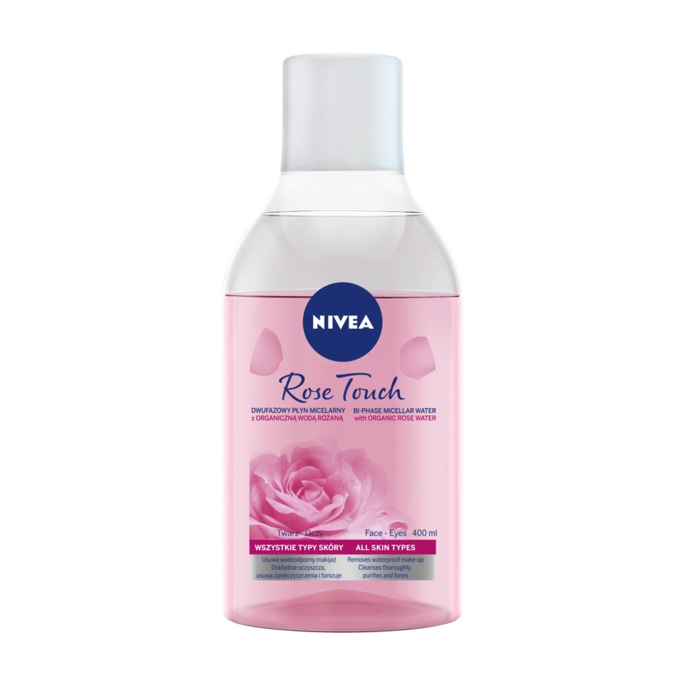 230012 NIVEA PŁYN MICELARNY 400ML DWUFAZOWY Z WODĄ RÓŻANĄ CERA SUCHA 5900017065038