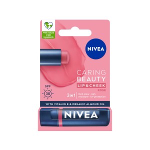 299826 NIVEA POMADKA OCHRONNA CARING BEAUTY 3W1 SPF 30 ROSE 9005800380261