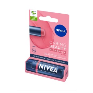 299826 NIVEA POMADKA OCHRONNA CARING BEAUTY 3W1 SPF 30 ROSE 9005800380261