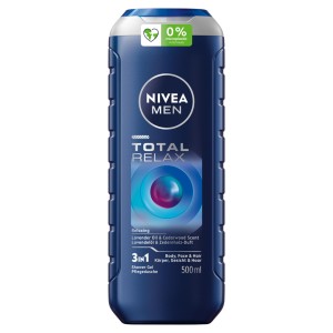 NIVEA ŻEL POD PRYSZNIC MEN 500ML 3W1 TOTAL RELAX RELAXING LAVENDER OIL+CEDARWOOD
