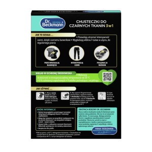 419716 DR BECKMANN CHUSTECZKI DO PRANIA 6 SZT. CZARNE TKANINY 3W1 4008455614717