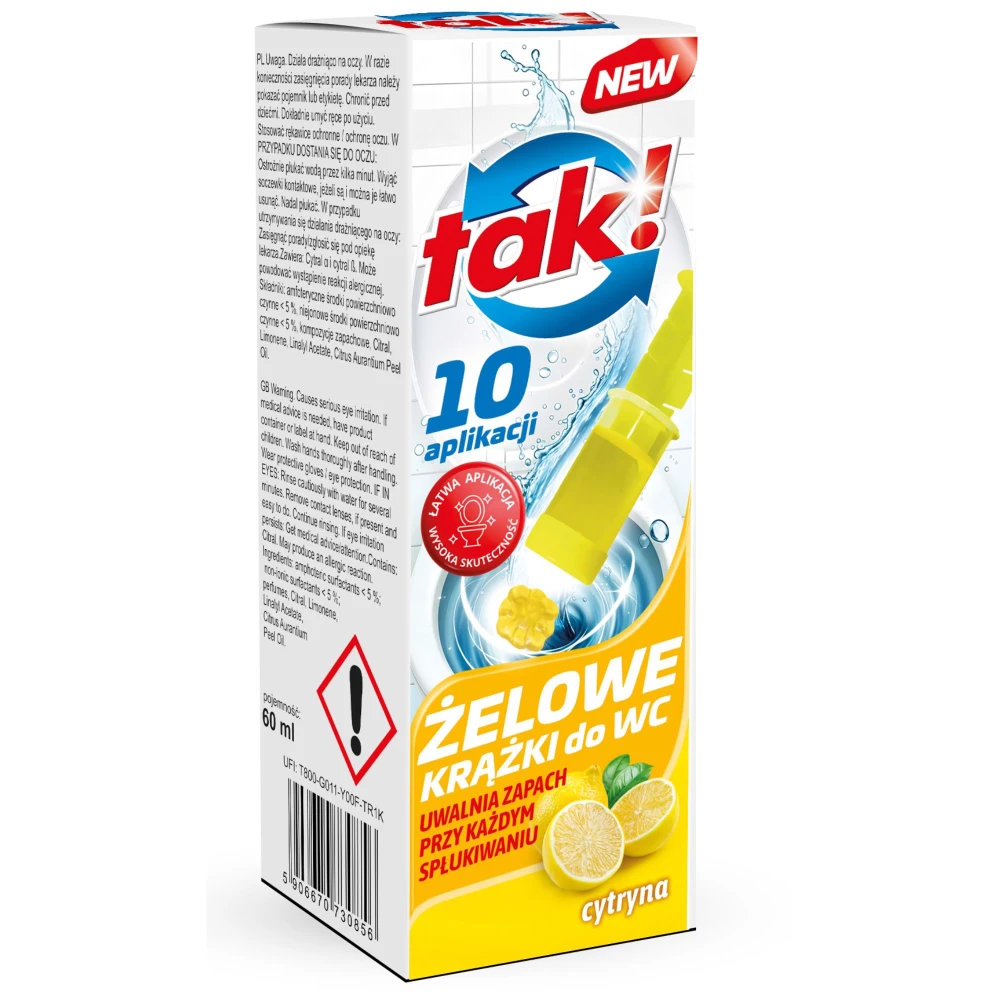 TAK KRĄŻEK DO WC W ŻELU 60ML CYTRYNA 5906670730856