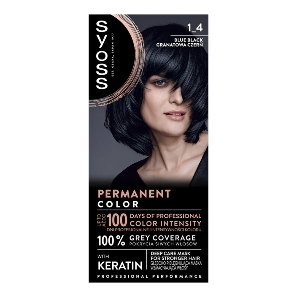 SYOSS FARBA KOLORYZUJĄCA 1-4 BLUE BLACK. KOLOR CZARNY GRANAT. 9000100633000