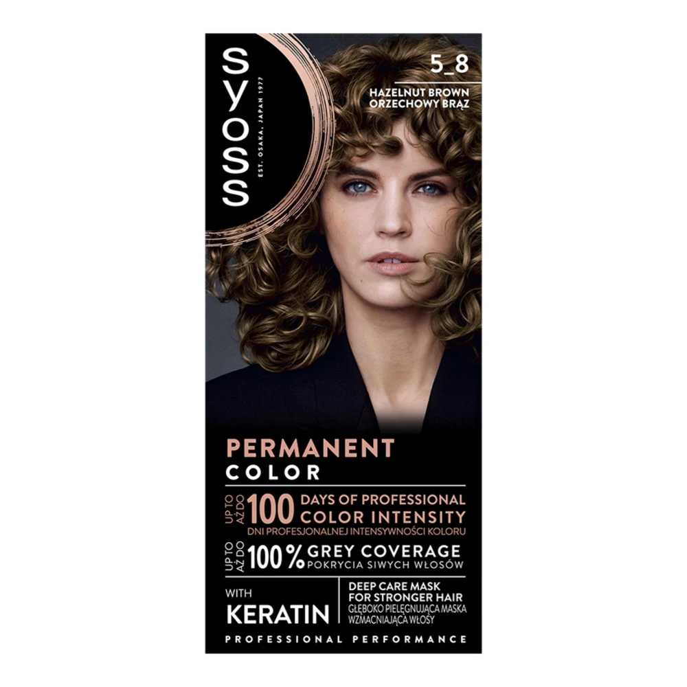 SYOSS FARBA KOLORYZUJĄCA 5-8 HAZELNUT BROWN. KOLOR ORZECHOWY BRĄZ. 9000100633345