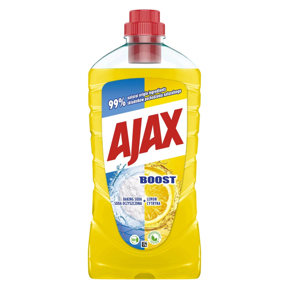 Ajax płyn do mycia uniwersalny 1l boost soda oczyszczona+cytryna/baking soda+lemon 8718951190160