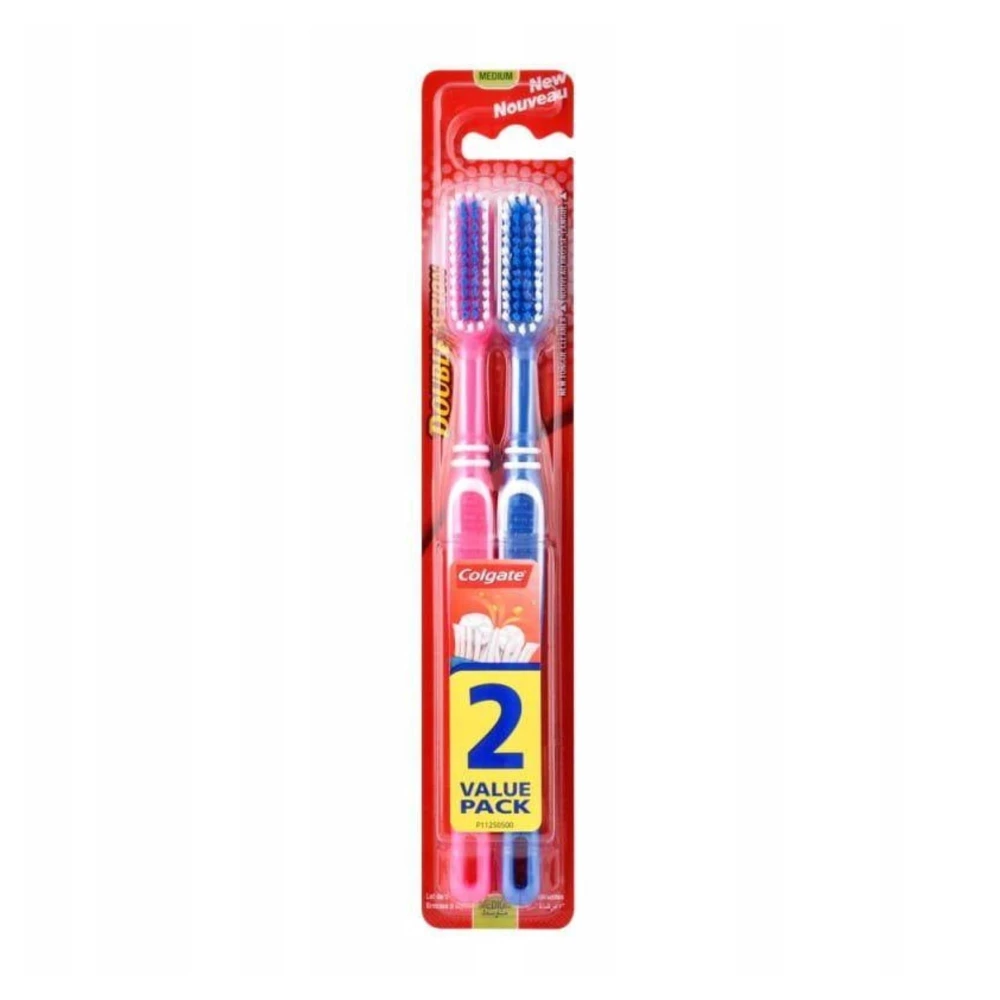 Colgate szczoteczka do zębów double action medium 2 szt. 6001067001485