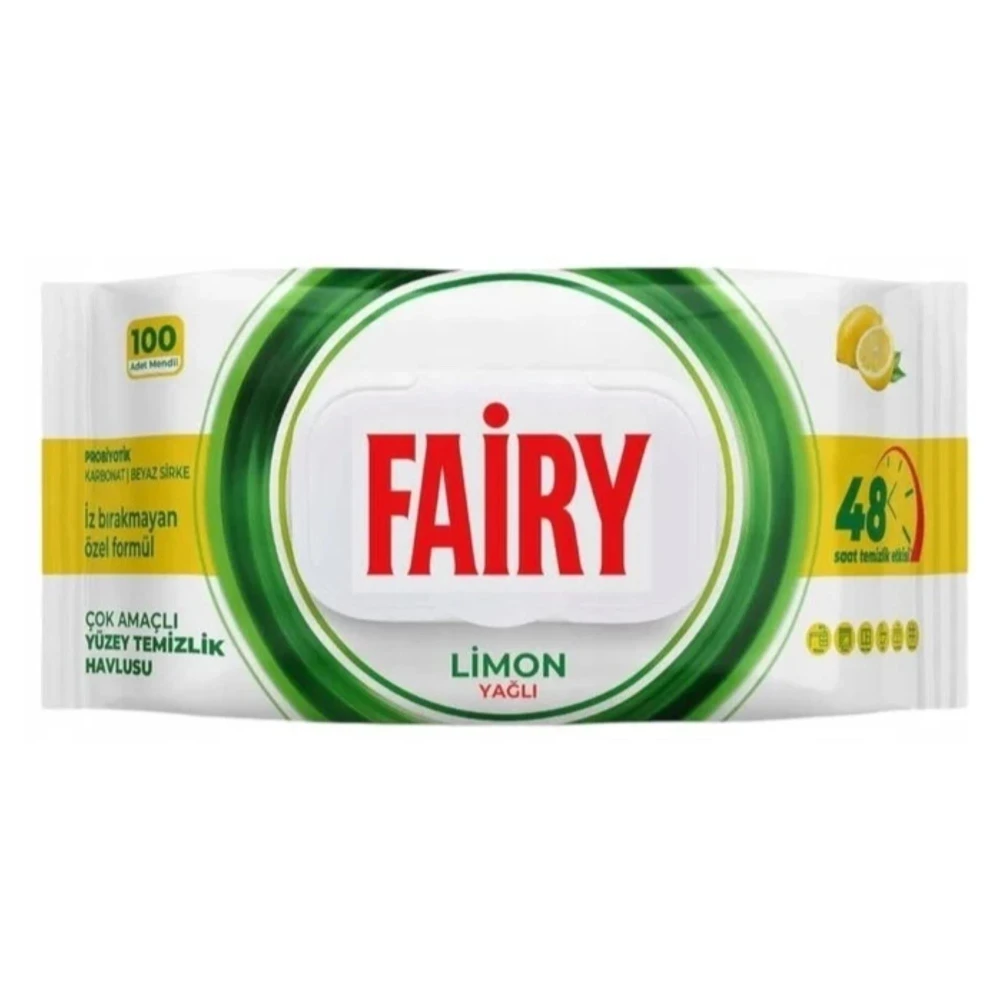 Fairy chusteczki nawilżane do czyszczenia 100 szt. lemon 8681554633139