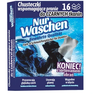 NUR WASCHEN CHUSTECZKI DO PRANIA 16 SZT. WSPOMAGAJĄCE PRANIE DO CZARNYCH TKANIN