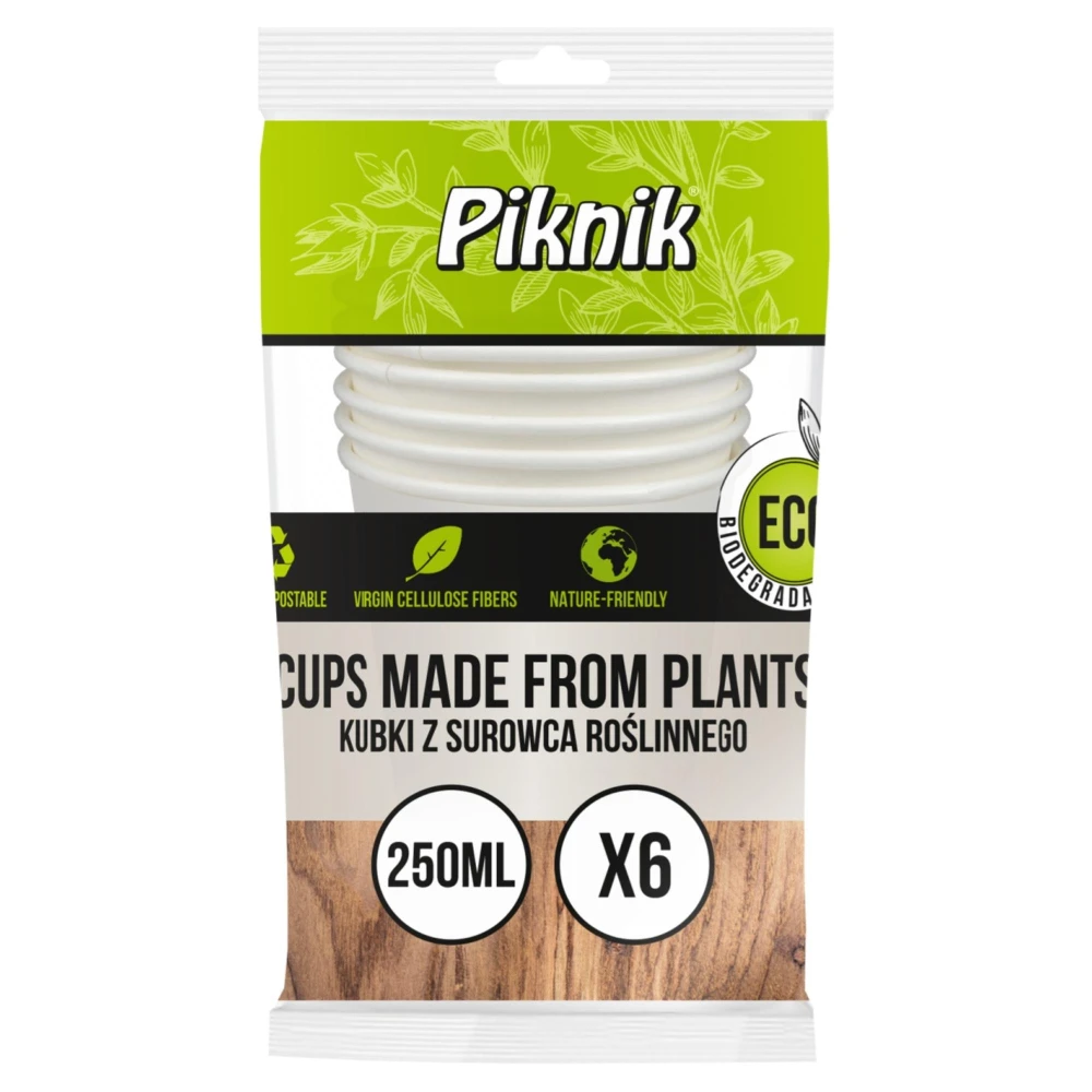 Piknik eco kubki 250ml 6 szt. celuloza 5902365041184