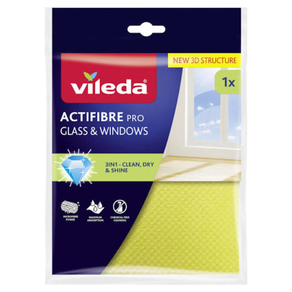 Vileda ścierka actifibre pro szkło i okna 4023103266650