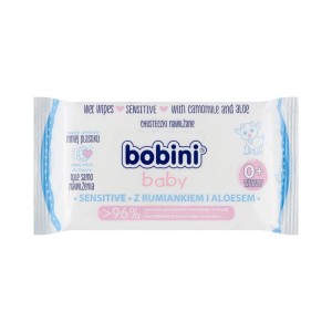 BOBINI BABY CHUSTECZKI NAWILŻANE DLA DZIECI 60 SZT. SENSITIVE RUMIANEK&ALOES