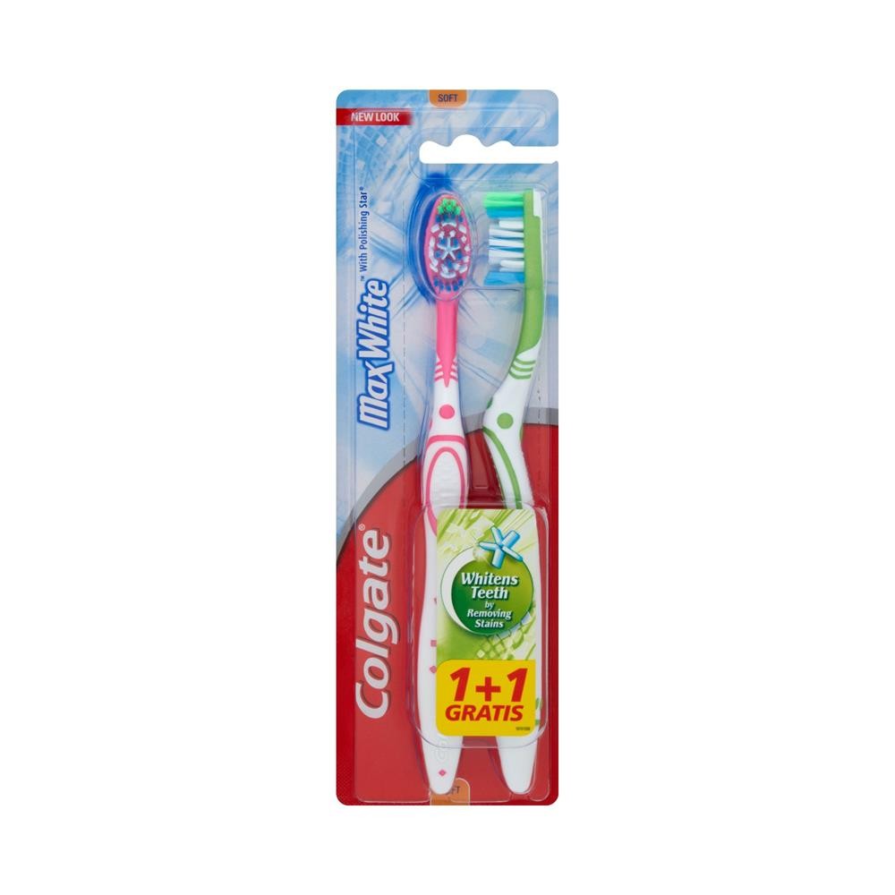 35588 COLGATE SZCZOTECZKA DO ZĘBÓW MAX WHITE SOFT 1+1 8714789528304
