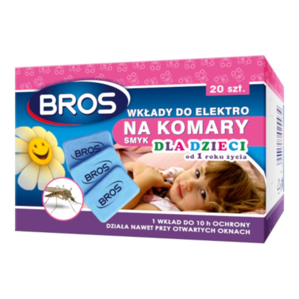 100271 BROS ZAPAS DO APARATU ELEKTRYCZNEGO NA KOMARY 20 PŁYTEK DLA DZIECI 5904517024434